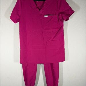 Figs Magenta Women's Small Pink Scrubs Set Zamora Jogger Catarina Top